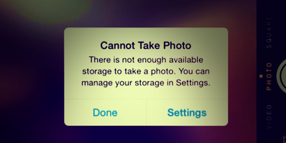 Iphone Storage Error